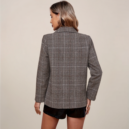 EB | Karierte Blazer – Reverskragen, Einreiher, Langschnitt