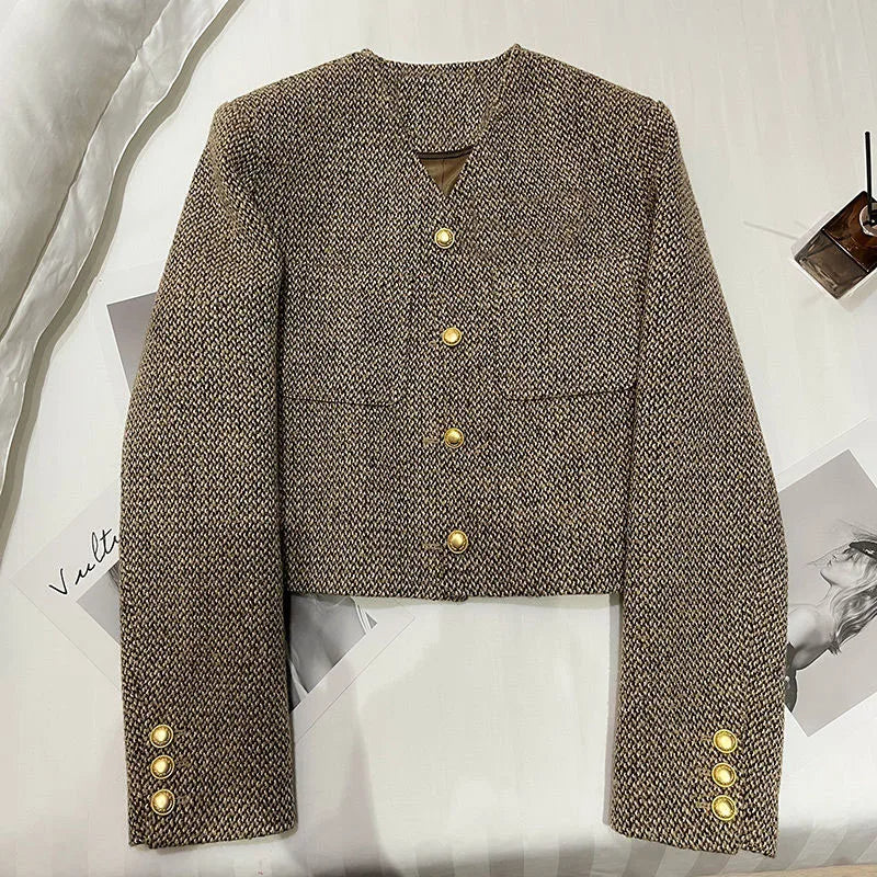 EB | Cropped Blazer – Taillierter Schnitt mit Goldfarbenen Knöpfen