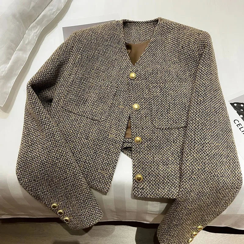 EB | Cropped Blazer – Taillierter Schnitt mit Goldfarbenen Knöpfen