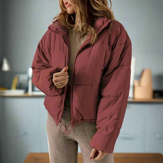 EB | Pufferjacke - Kurze Länge - Hoher Kragen - Reißverschluss - Verstellbare Passform