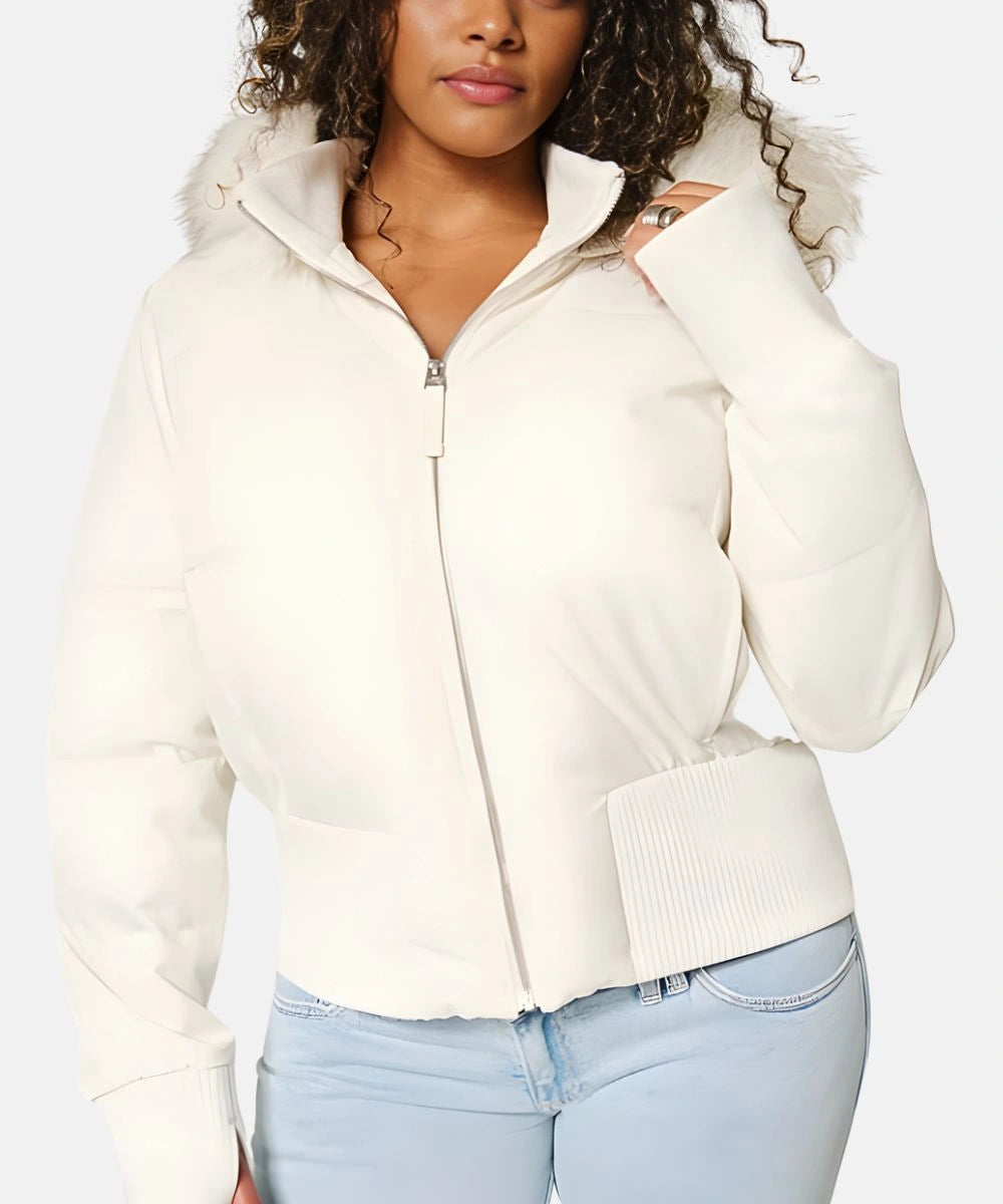 Damen Gesteppt Winterjacke mit Warm & Abnehmbarer Kapuze | EB