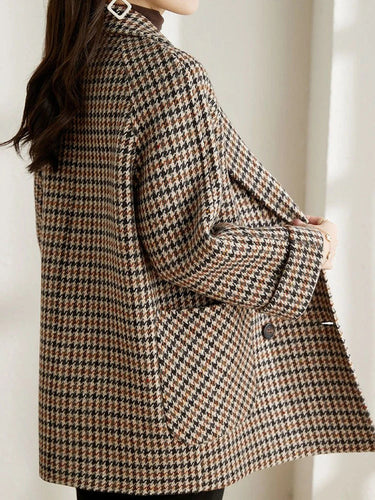 EB | Langer Kariert Blazer – Klassischer Herbst-Winter Stil