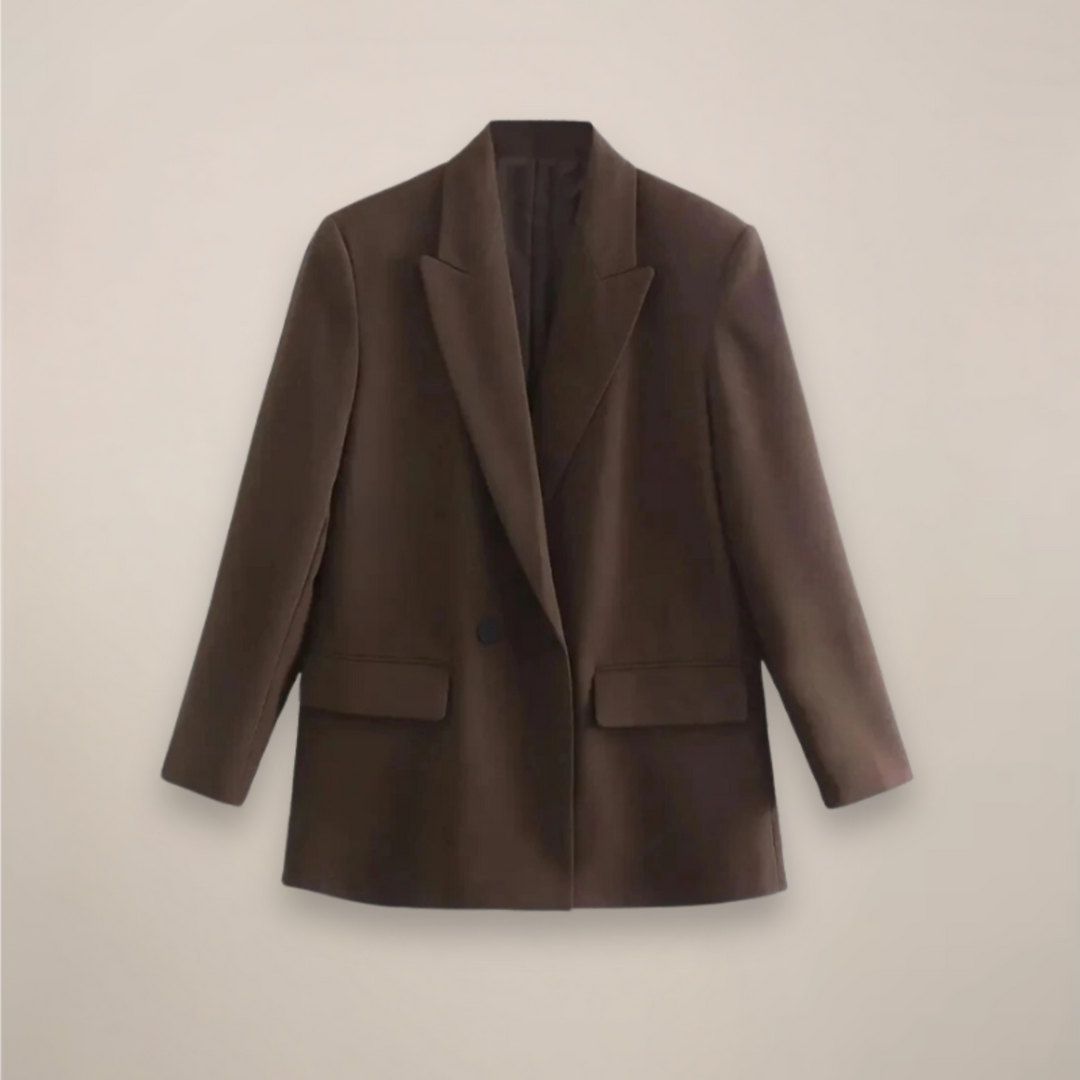 EB | Oversized Doppelreiher Blazer Mantel – Langer Smarter Jacke für Herbst/Winter