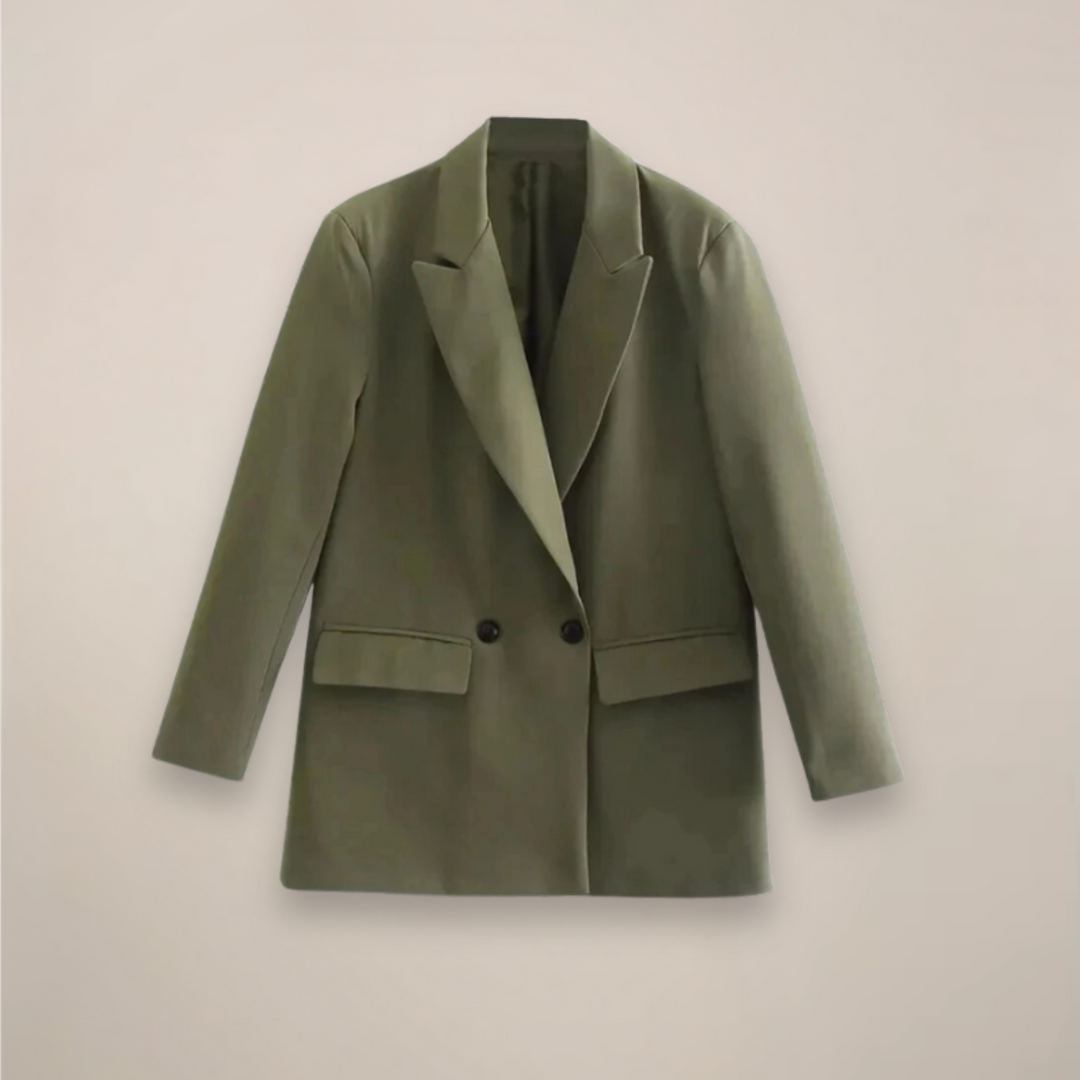 EB | Oversized Doppelreiher Blazer Mantel – Langer Smarter Jacke für Herbst/Winter