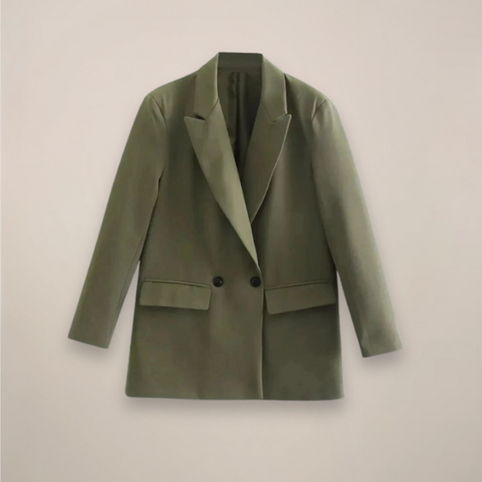 EB | Oversized Doppelreiher Blazer Mantel – Langer Smarter Jacke für Herbst/Winter