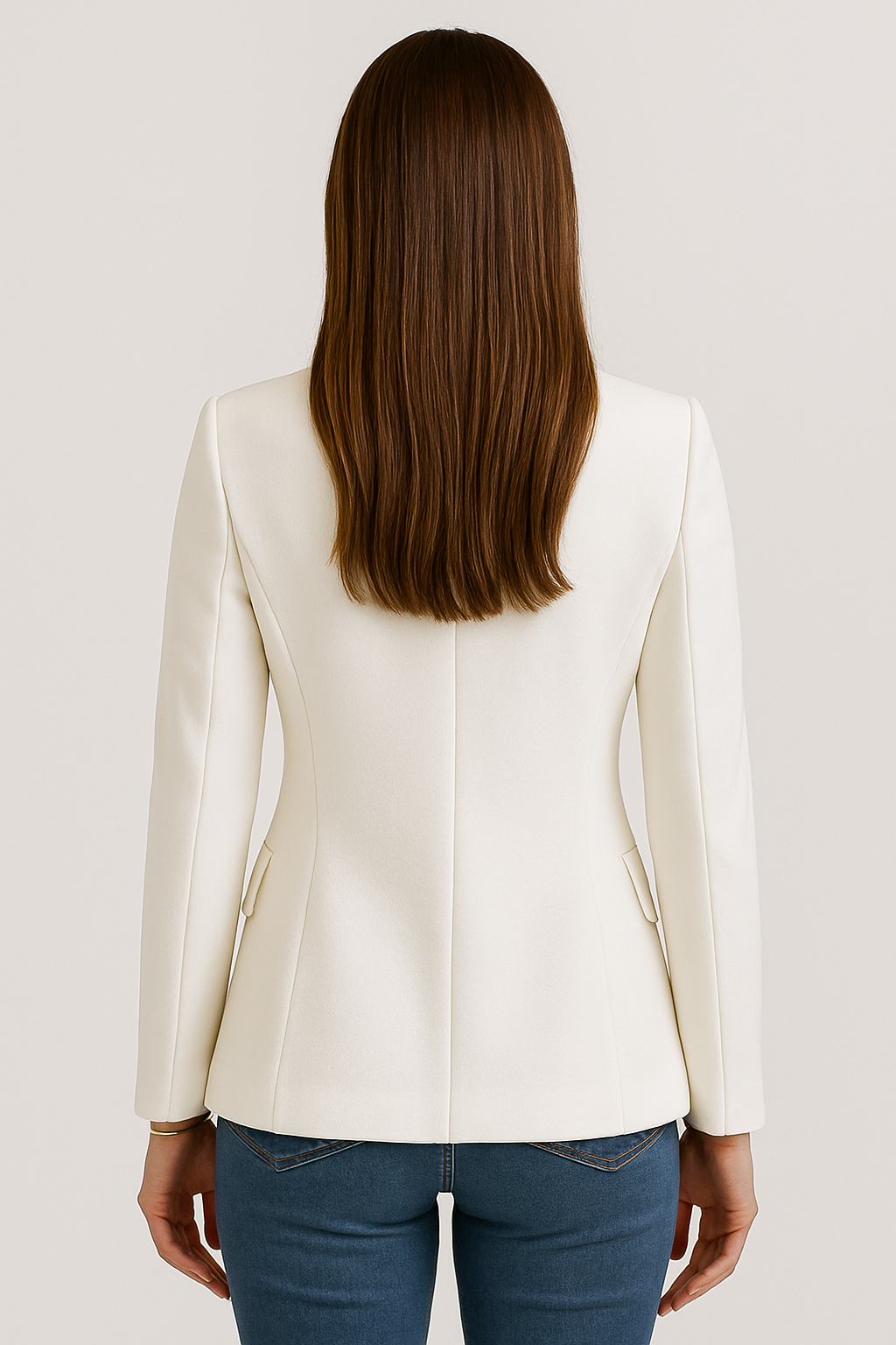 EB | Maßgeschneiderter Blazer – Einreihig – Slim Fit – Weiß