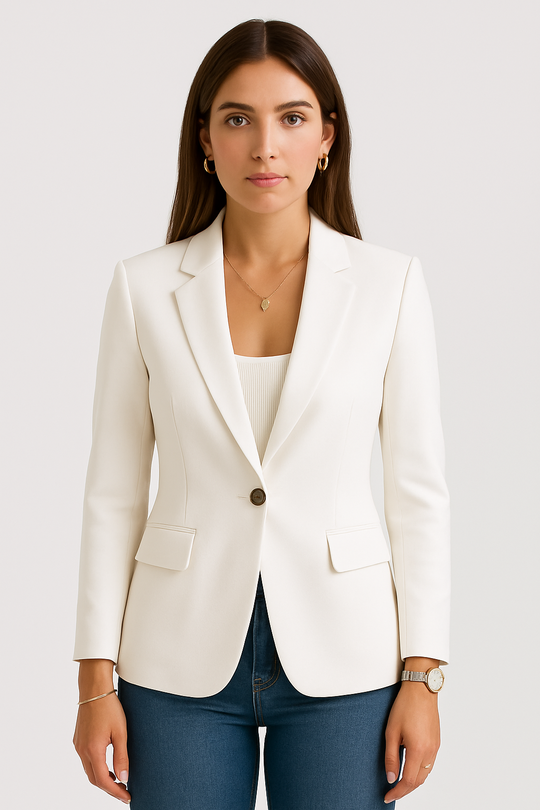 EB | Maßgeschneiderter Blazer – Einreihig – Slim Fit – Weiß