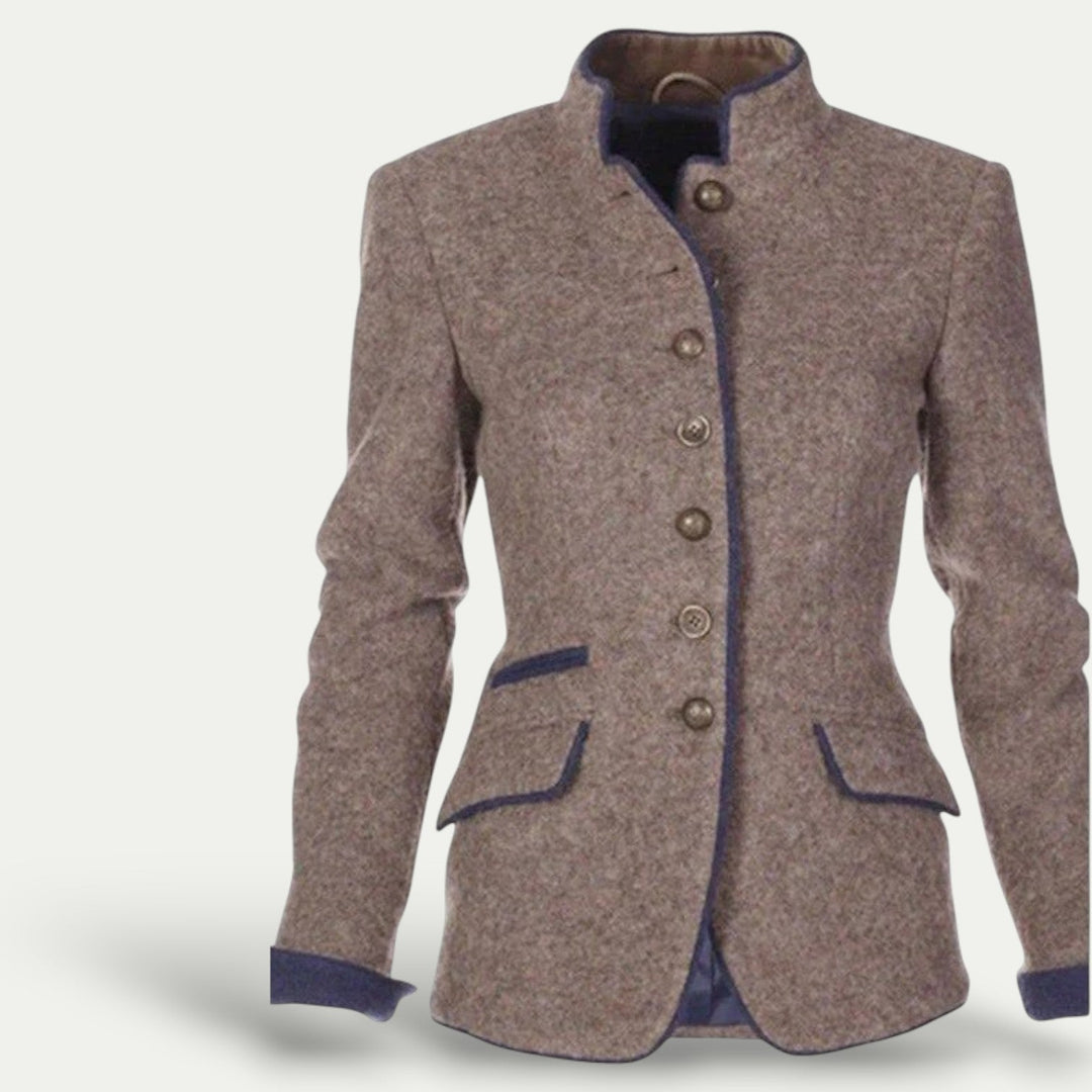 EB | Taillierter Kurzer Blazer mit Stehkragen – Schick Lässige Schicht