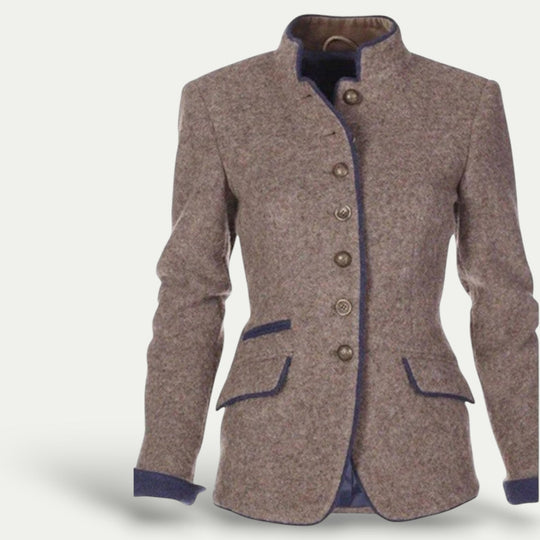 EB | Taillierter Kurzer Blazer mit Stehkragen – Schick Lässige Schicht