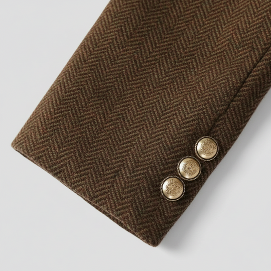 EB | Tweed Blazer Mantel – Doppelreihig, mit Gürtel, Schalkragen
