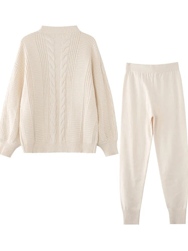 EB | Wollmix Damen Strickkleidung Satz mit Übergröße Cardigan