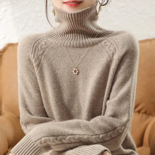 EB | Klassischer Rollkragenpullover Wollmischung Warm und Stilvoll