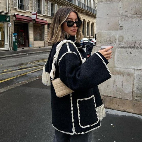 EB | Blendenjacke - elegante oversized Damenwinteroberbekleidung