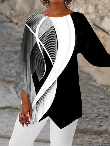 EB | Moderne Geometrische Langärmelige Tunika