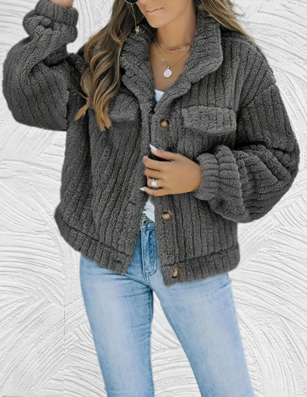 EB | Damen Wolljacke Stilvolle Winter/herbst
