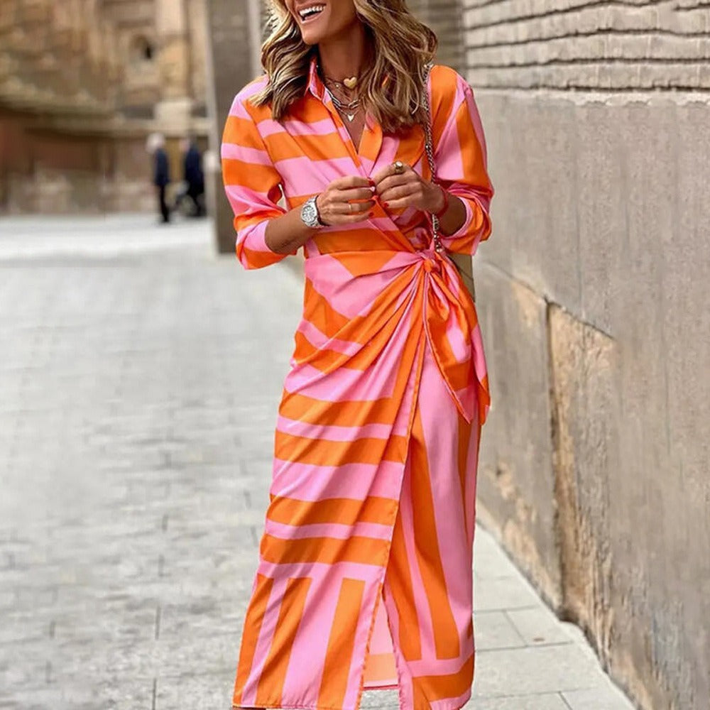 EB | Bedrucktes Elegantes Kleid mit Halben Ärmeln