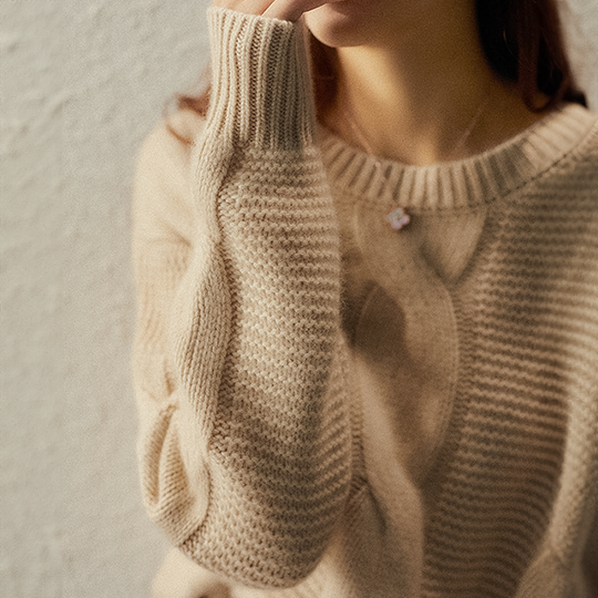 EB | Cashmere Couture Cable-Knit Pullover