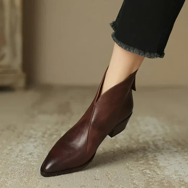 EB | Damenstiefelette Aus Leder mit Blockabsatz