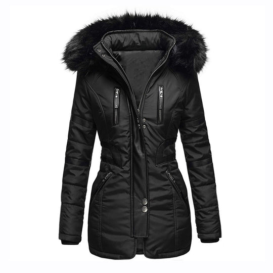 EB | Damen-Wintermantel mit Kapuze und Wolle