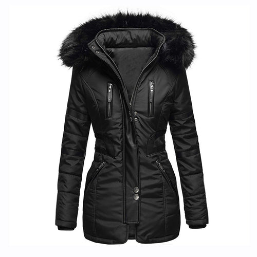 EB | Damen-Wintermantel mit Kapuze und Wolle