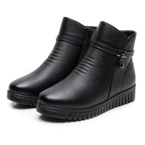 EB | Damen Wasserdichte Warme Lederstiefel