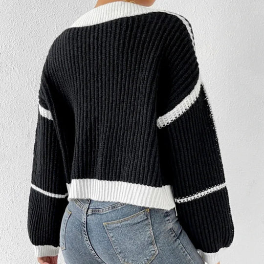 EB | Damen Strickjacke mit Farbe und langen Ärmeln