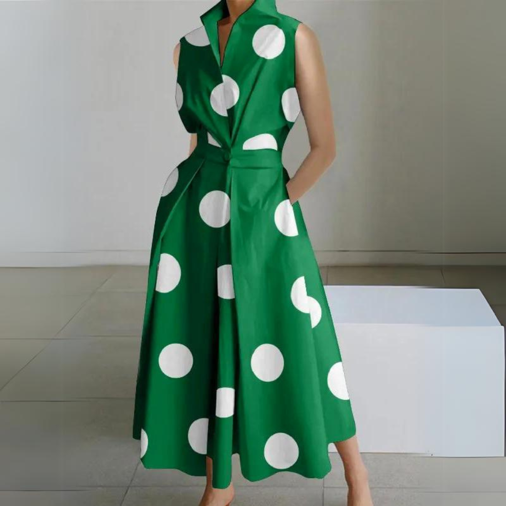EB | Ärmelloses Polka-Dot Midi-Kleid