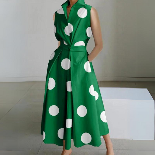 EB | Ärmelloses Polka-Dot Midi-Kleid