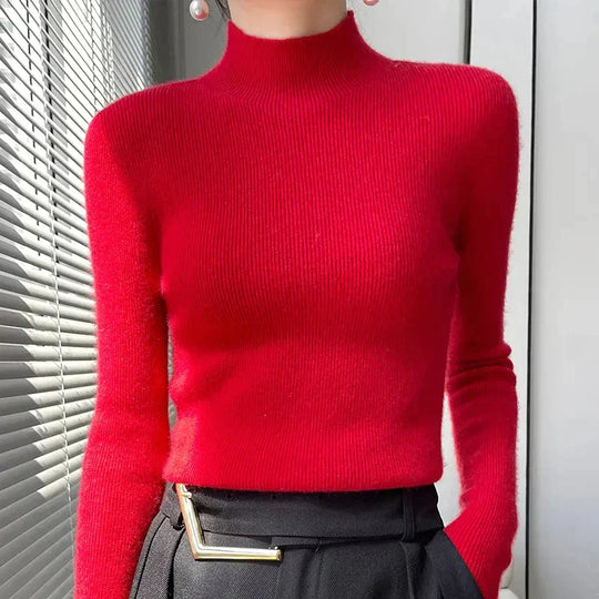 EB | Strickpullover mit Halbem Rollkragen und Langen Ärmeln