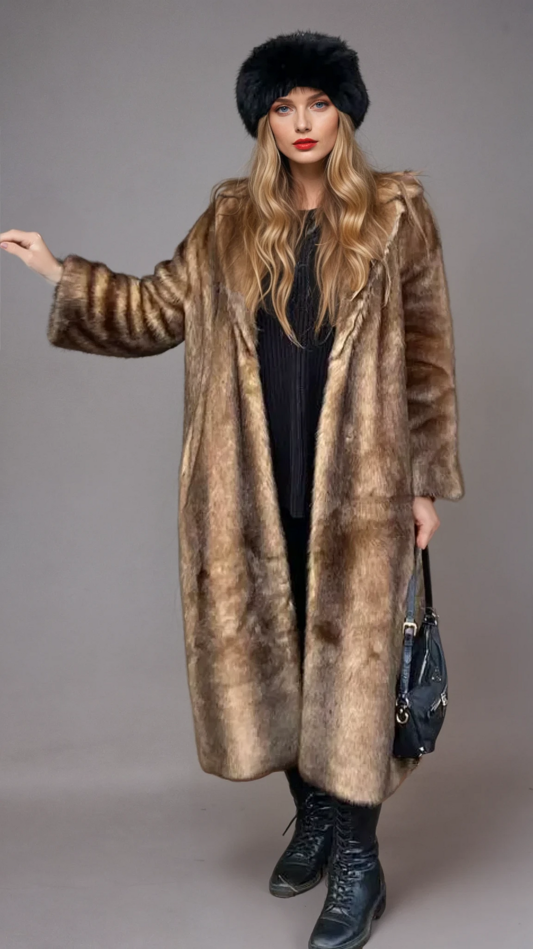 EB | Flauschige Kunstfell Jacke Damen