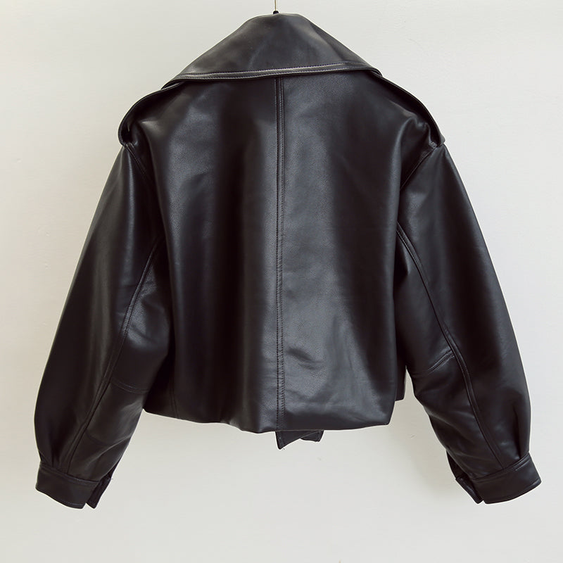 EB | Kurzes Damenjackett - Eine Lässige Lederjacke für Damen