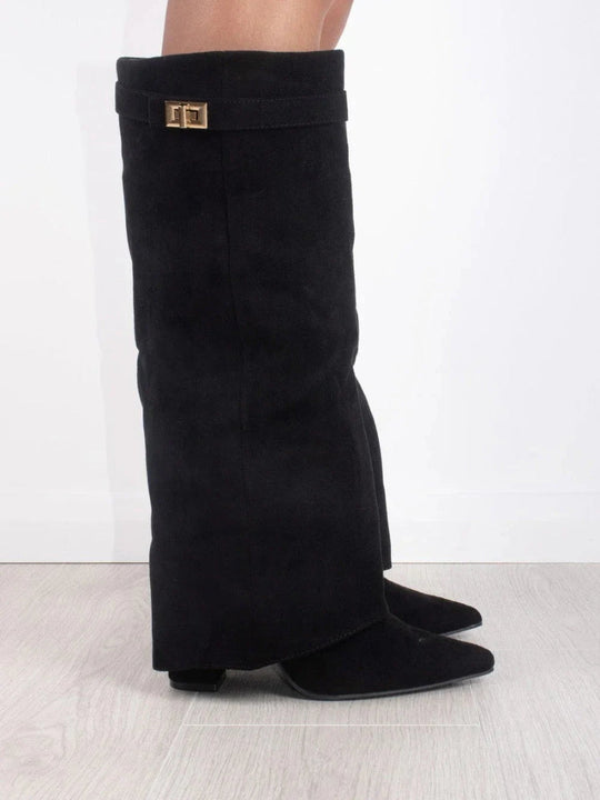 Damen Kniefreie Stiefel mit Luxusakzenten EB