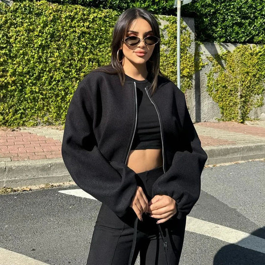 EB | Damen Bomberjacke mit Reißverschluss und elastischer Passform