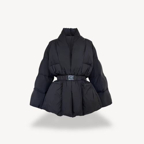 EB | Damen Wattierte Pufferjacke mit Taillengürtel und Stilvollem Riemenverschluss