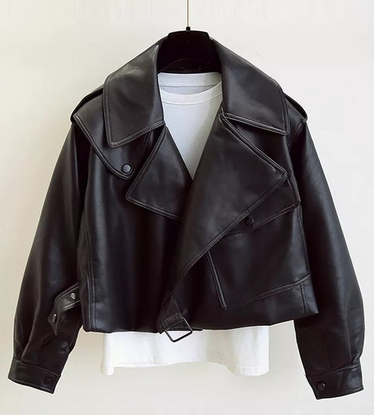 EB | Kurzes Damenjackett - Eine Lässige Lederjacke für Damen