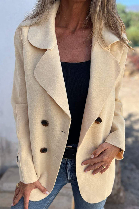 EB | Farbe Revers Langarm Knopf Freizeitjacke