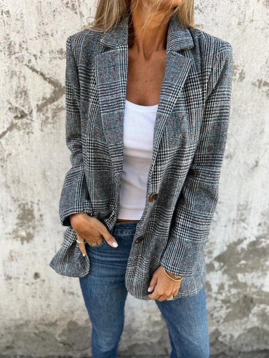 EB | Stilvolle Damen Winter Kariert Blazer