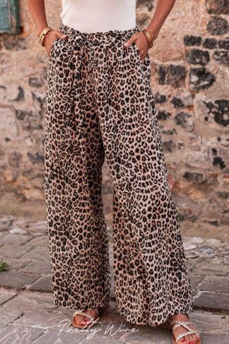 EB | Leopard Zugband Weite Beinform Pants
