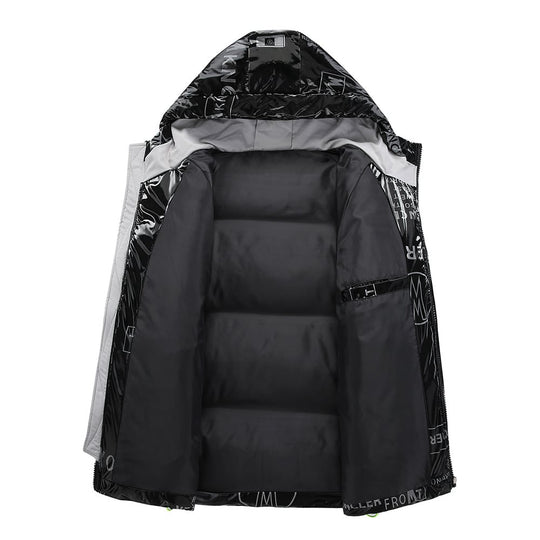 EB | Gesteppt Herrenjacke mit Kapuze und Vinyleffekt