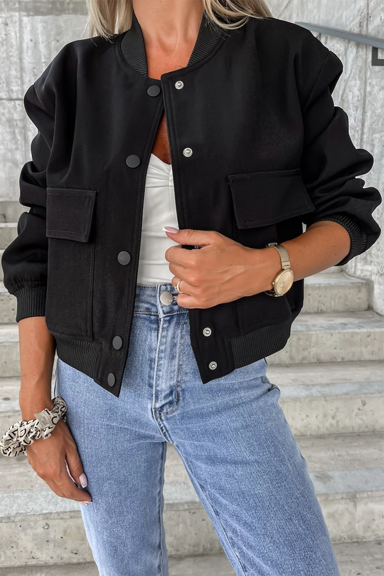 EB | Bomberjacke mit Taschen Polyester-mischung Klassisch und Zeitlos