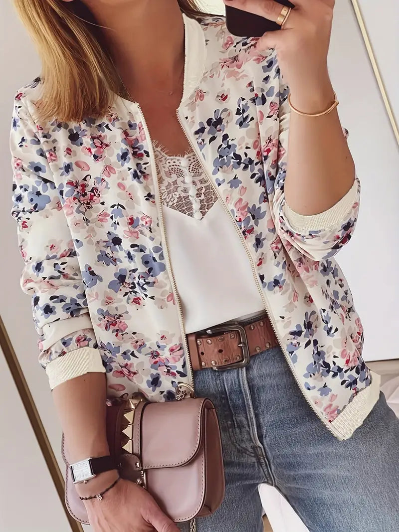 EB | Bomberjacke mit Blumenmuster