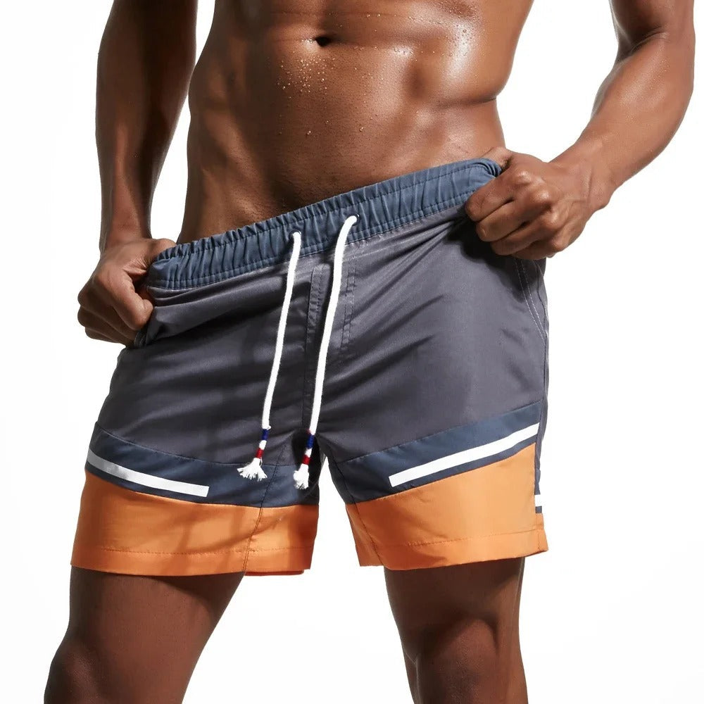 EB | Schnell Trocknende Badeshorts für Männer mit Farbblock-Patchwork