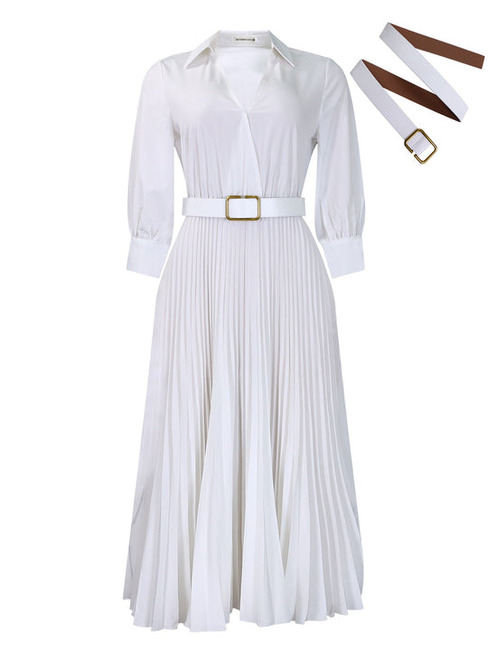 EB | Women 's solide Farbe große Größe Kleid