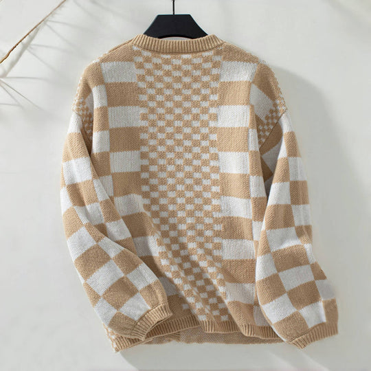 EB | Karierter Strick Strickjacke