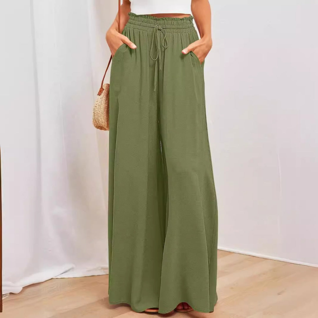 EB | Elastischer Gürtel Weites Bein Hohe Taille Hose
