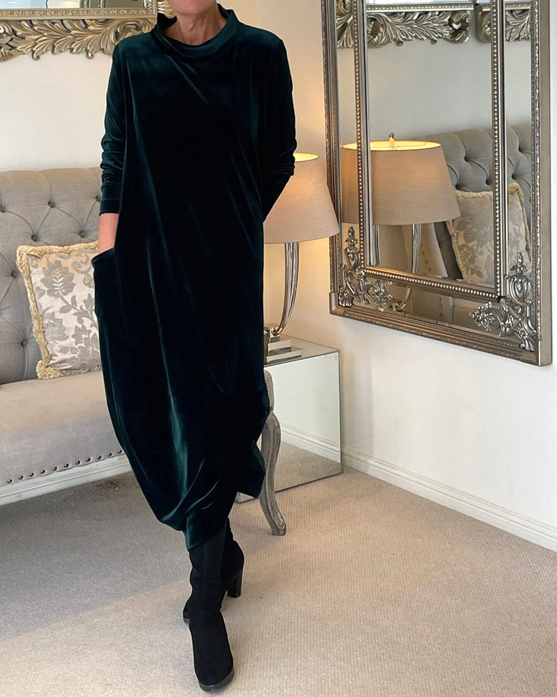EB | Elegantes Samtkleid mit Bauchabdeckung