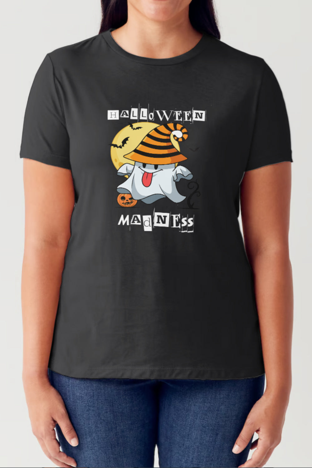 Heidi-Mode | Simply Love Vollgröße Halloween-Wahn Kurzarm Tubular T-Shirt