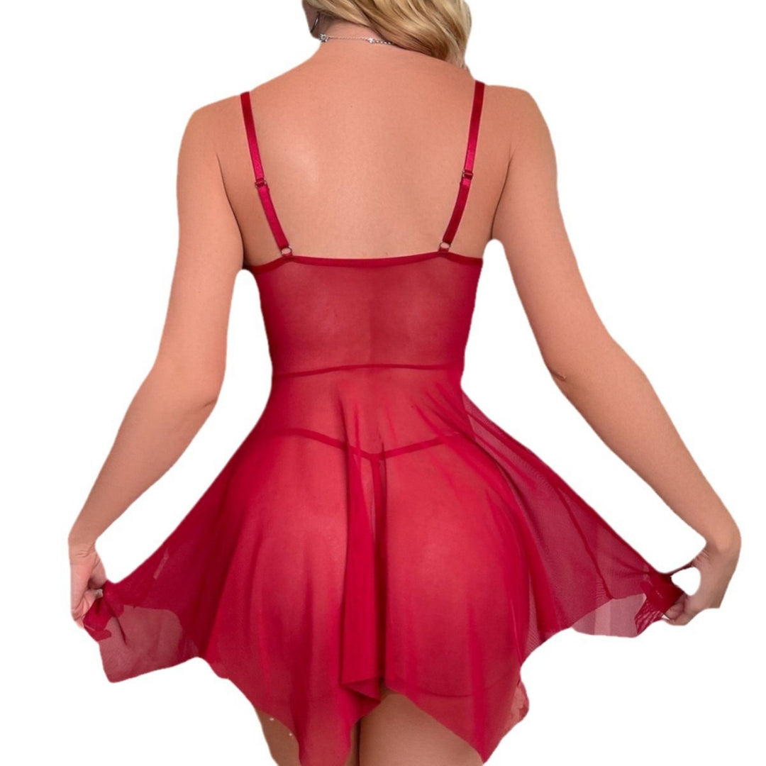 EB | Sexy Spitzen-Mesh-Nachthemd mit Strapsen