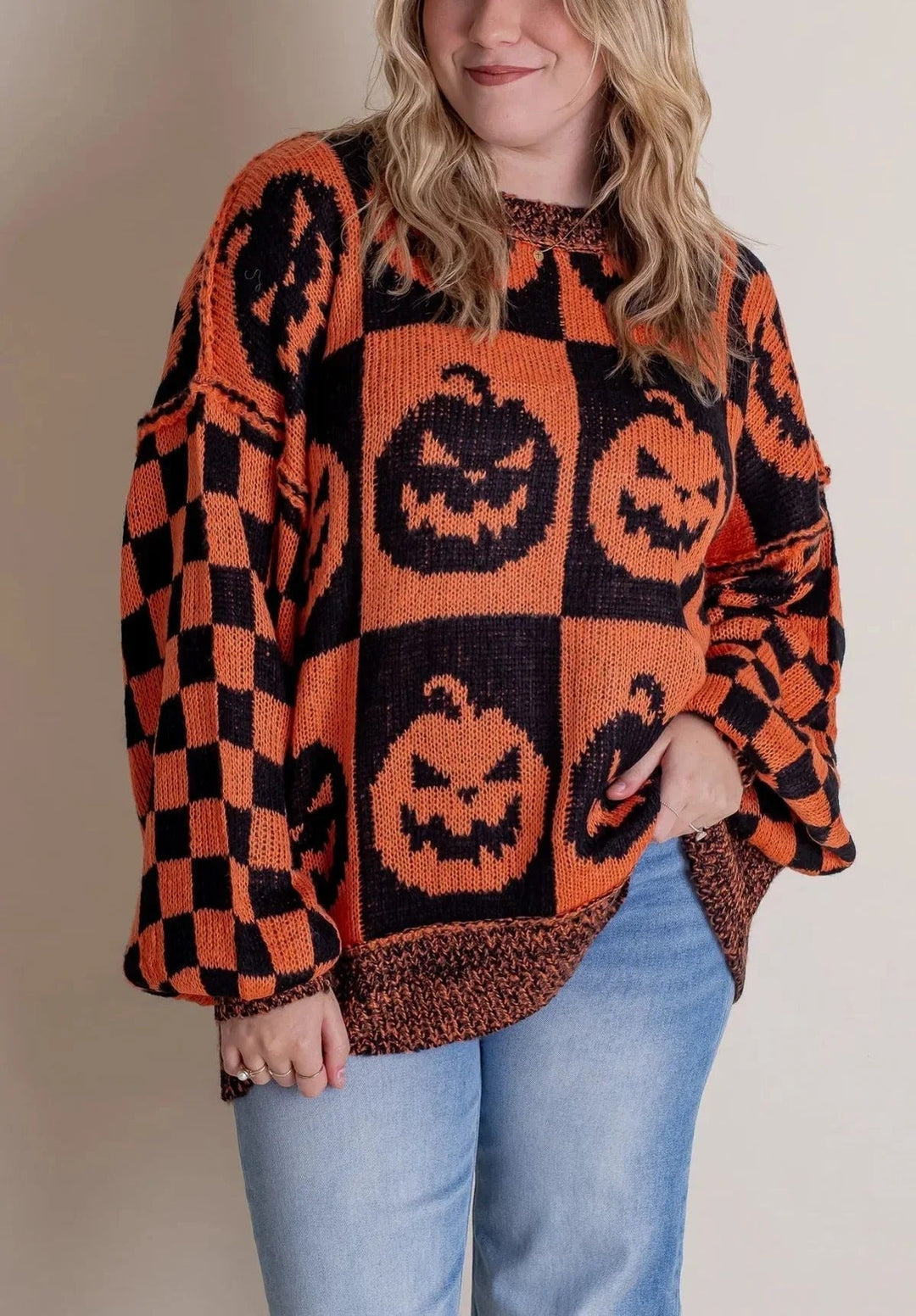 EB | Karierter Strickpullover