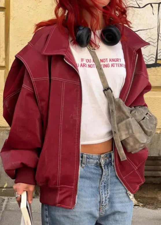 EB | Weinroter Reißverschlussjacke